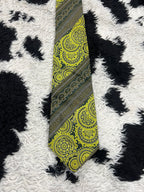 Paul Greco Green Embroidered Tie