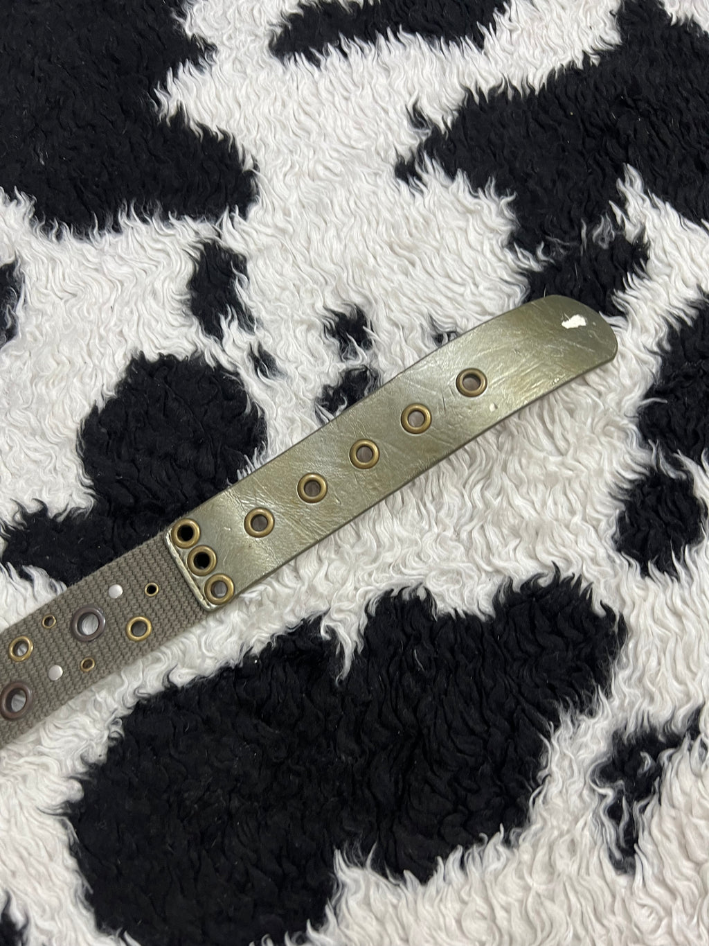 Green Studded Canvas Belt