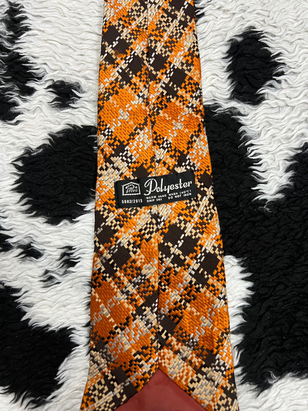 Orange & Brown Plaid Tie
