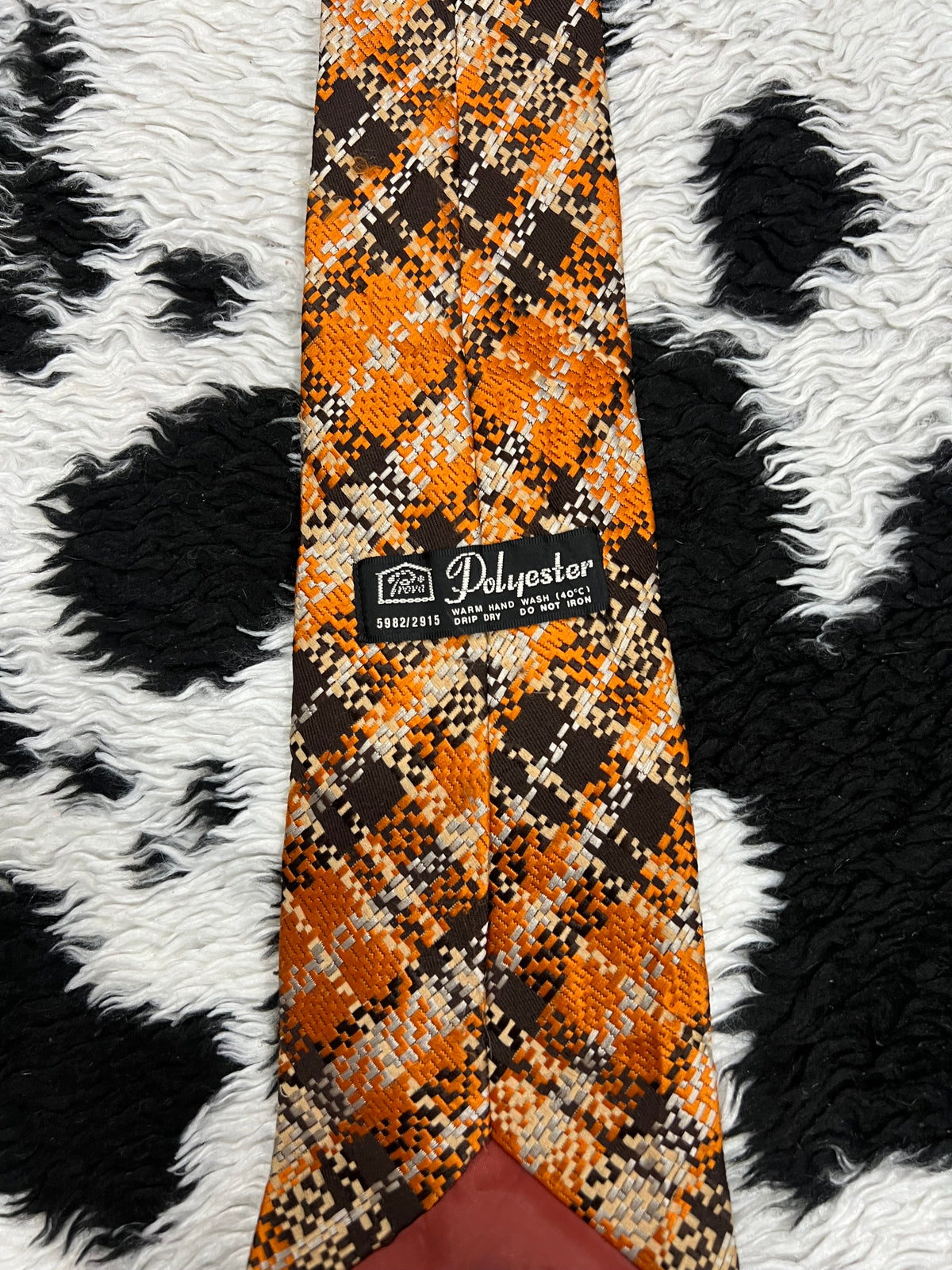 Orange & Brown Plaid Tie