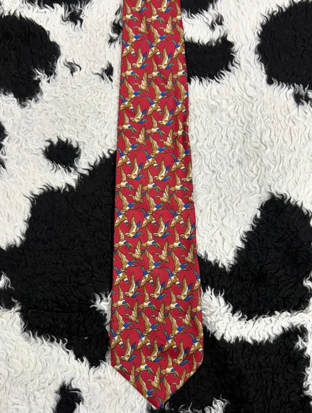 Red Flying Mallards Tie