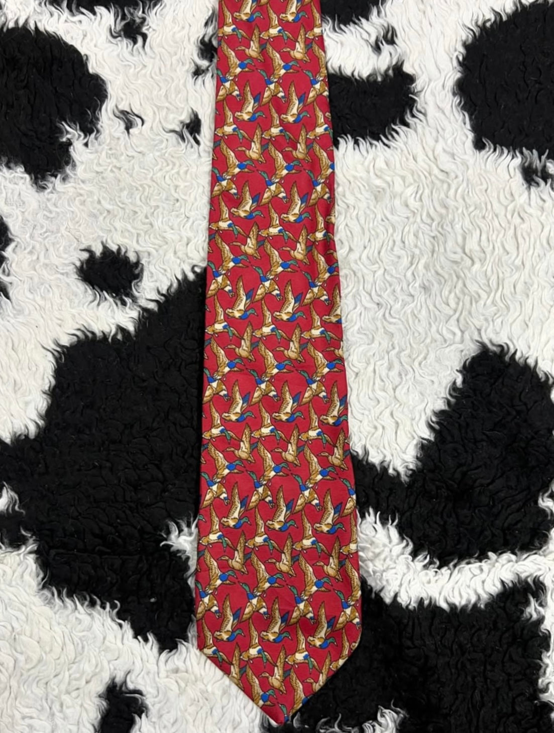 Red Flying Mallards Tie