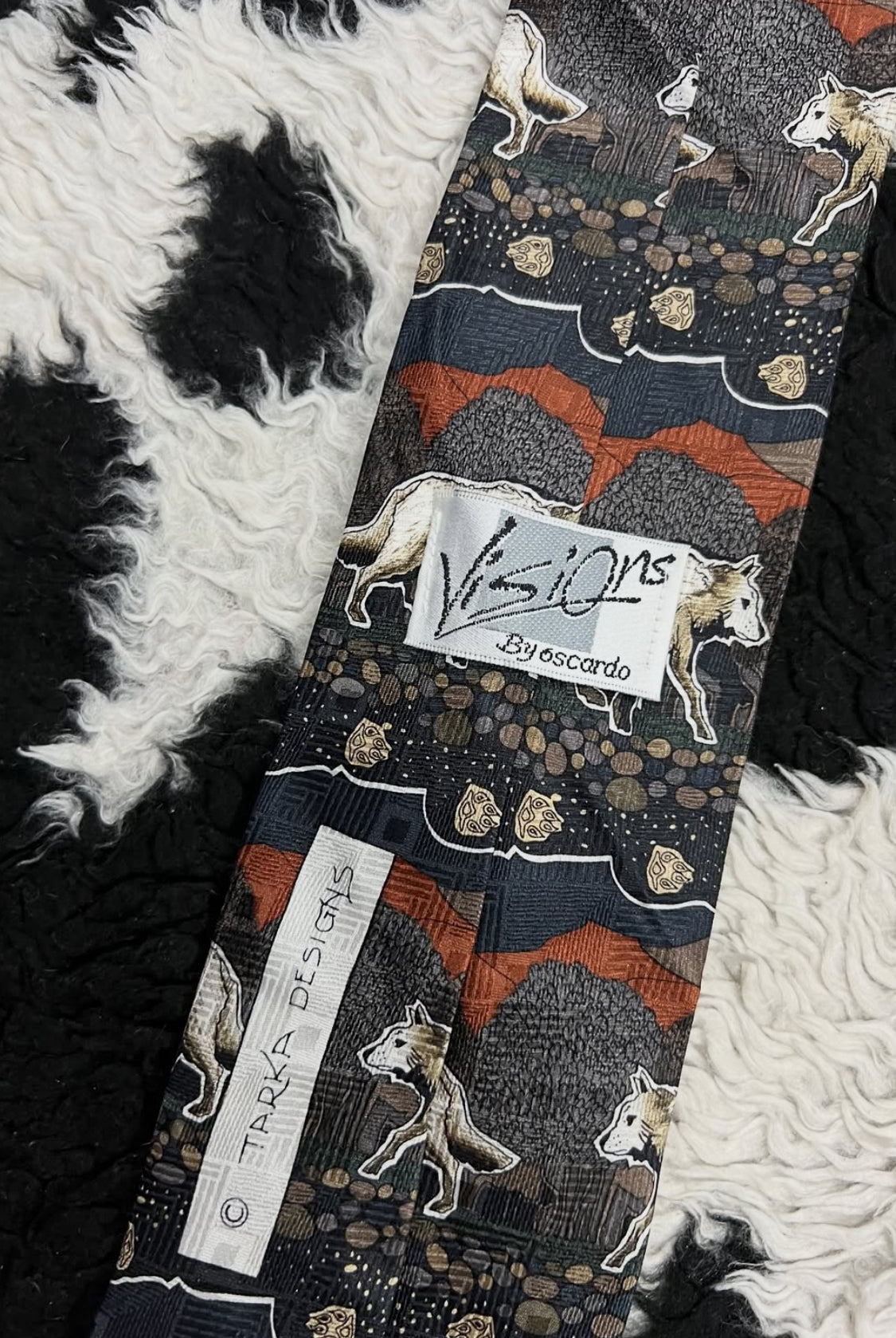 Pack of Wolves in Forest Tie
