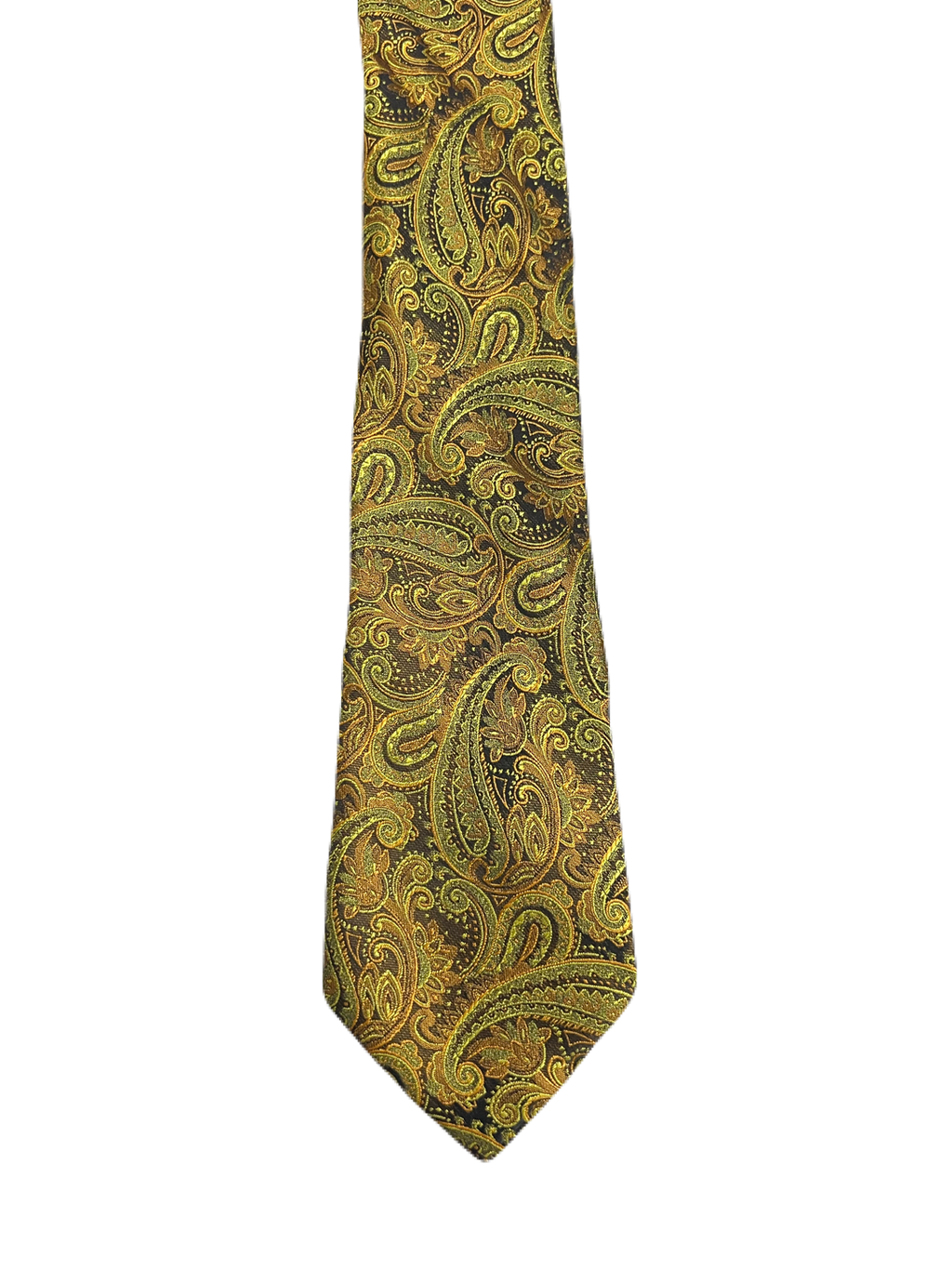 Fully Embroidered Gold Paisley Tie