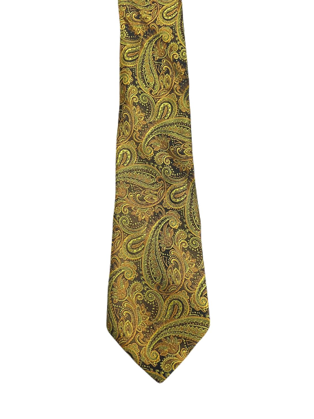 Fully Embroidered Gold Paisley Tie