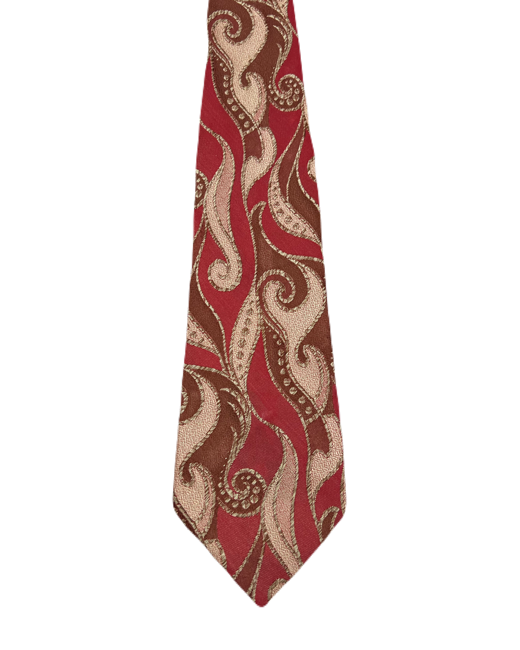 Commodore Red & Brown Embroidered Tie