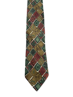 Brown & Green Boxy Tie