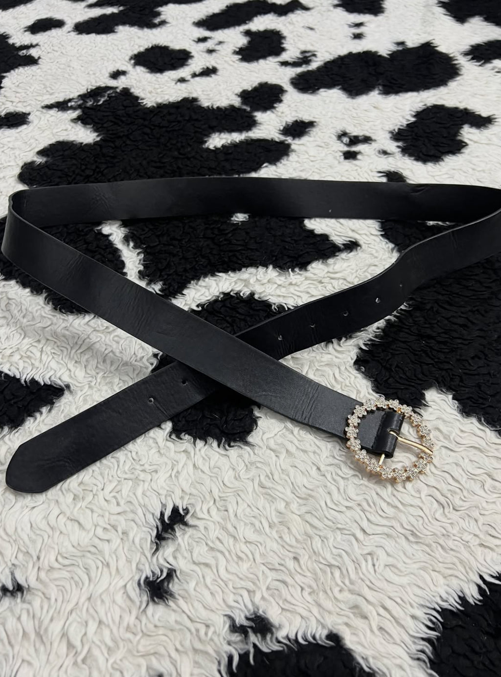 Floral Bedazzled Buckle Belt