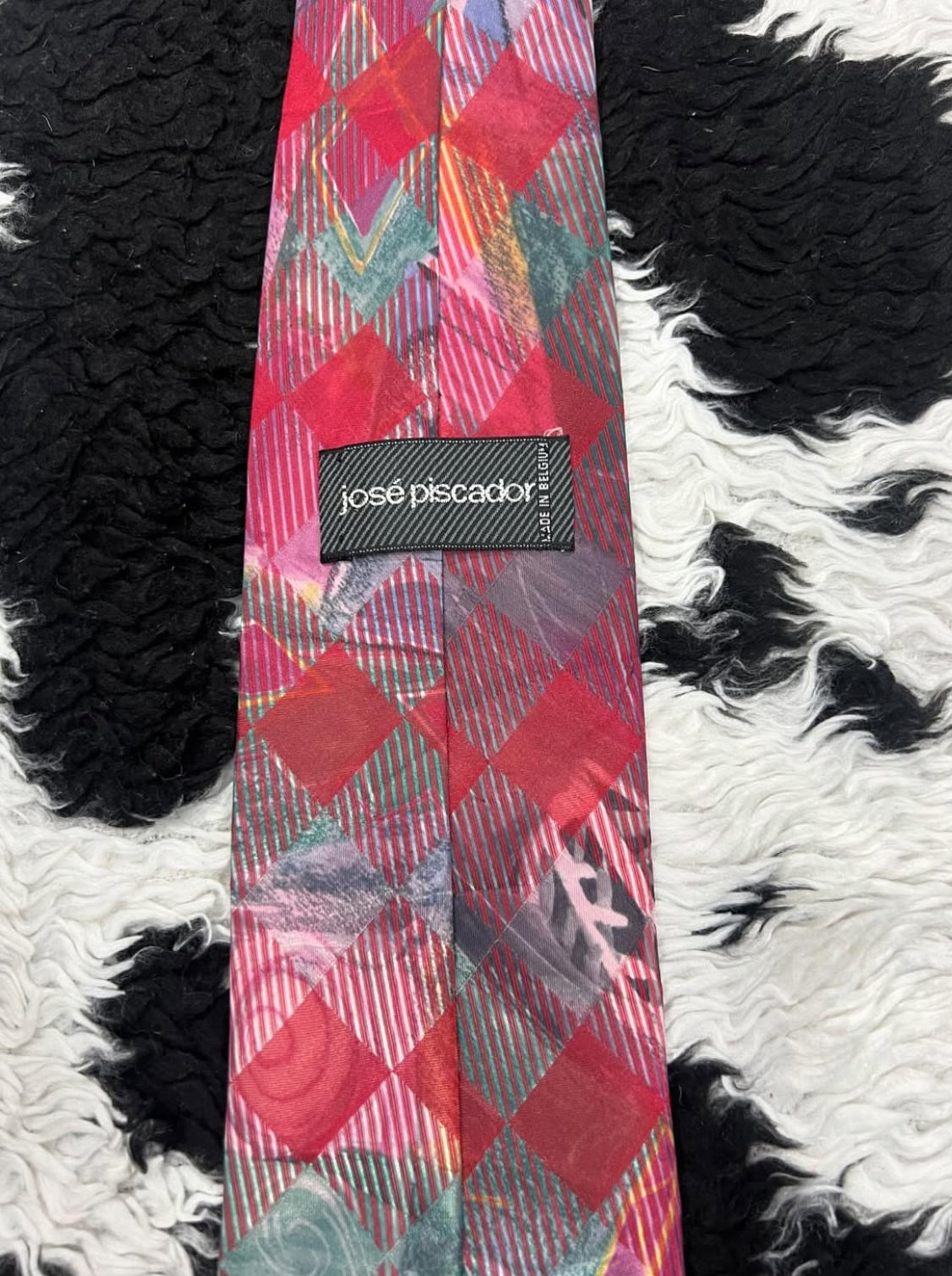 Jose Piscador Pink Abstract Tie