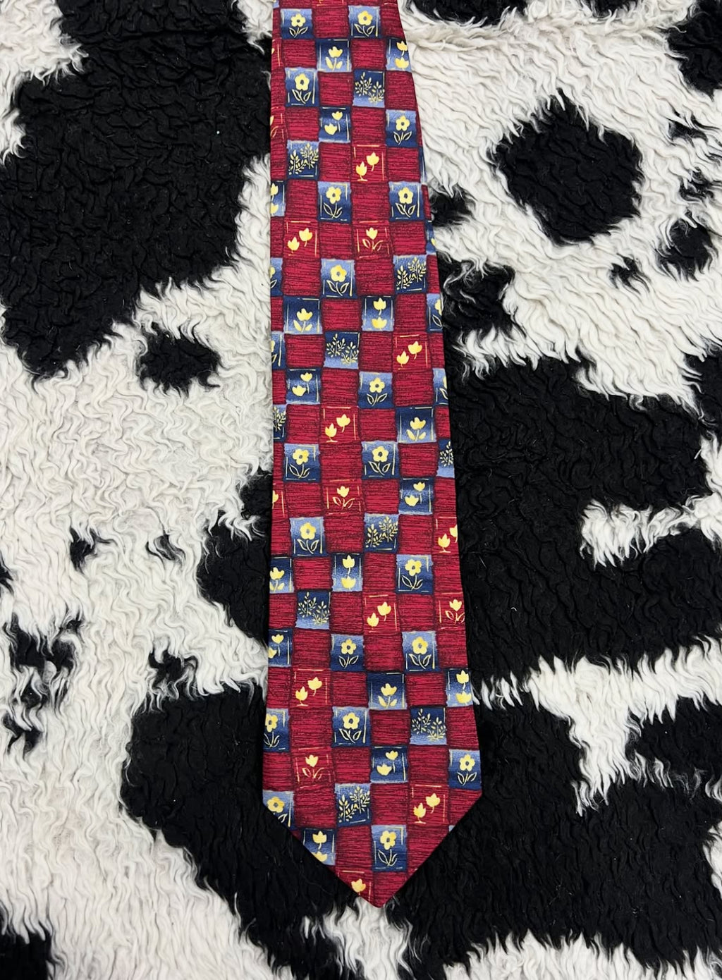 Red & Blue Floral Tie