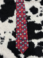 Red & Blue Floral Tie