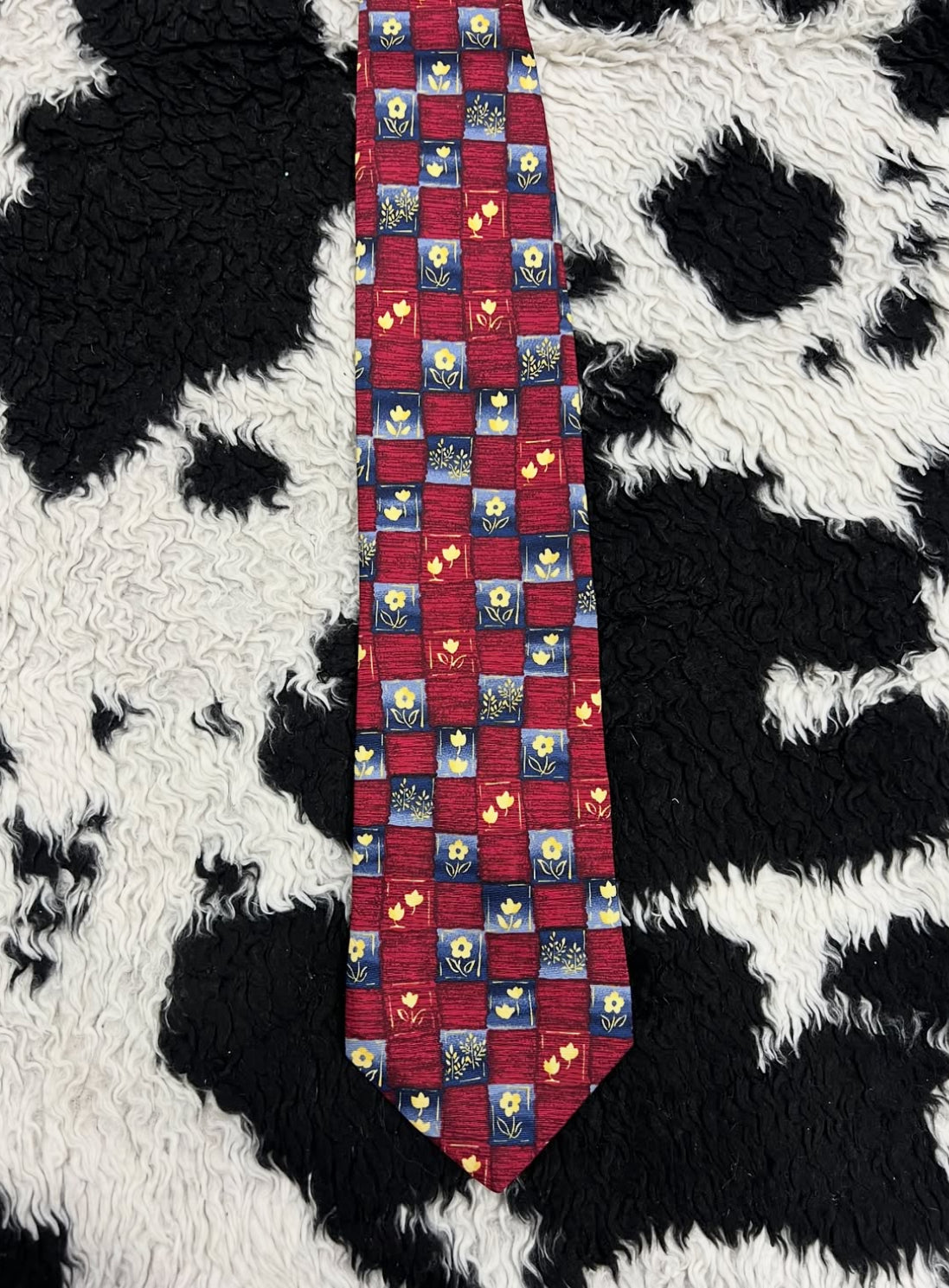 Red & Blue Floral Tie