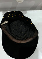 Black Velvet Studded Cap