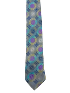 Grey Geometric Embroidered Tie