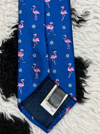 Flamingos Embroidered Tie