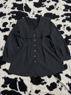 Black Collared Button-Up