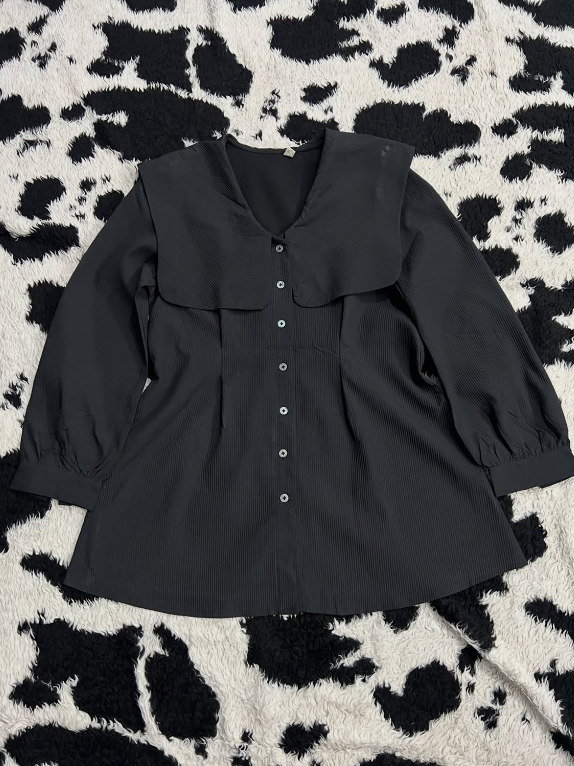 Black Collared Button-Up