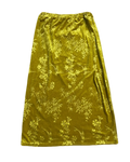 Floral Parrot Print Velvet Long Skirt