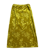 Floral Parrot Print Velvet Long Skirt
