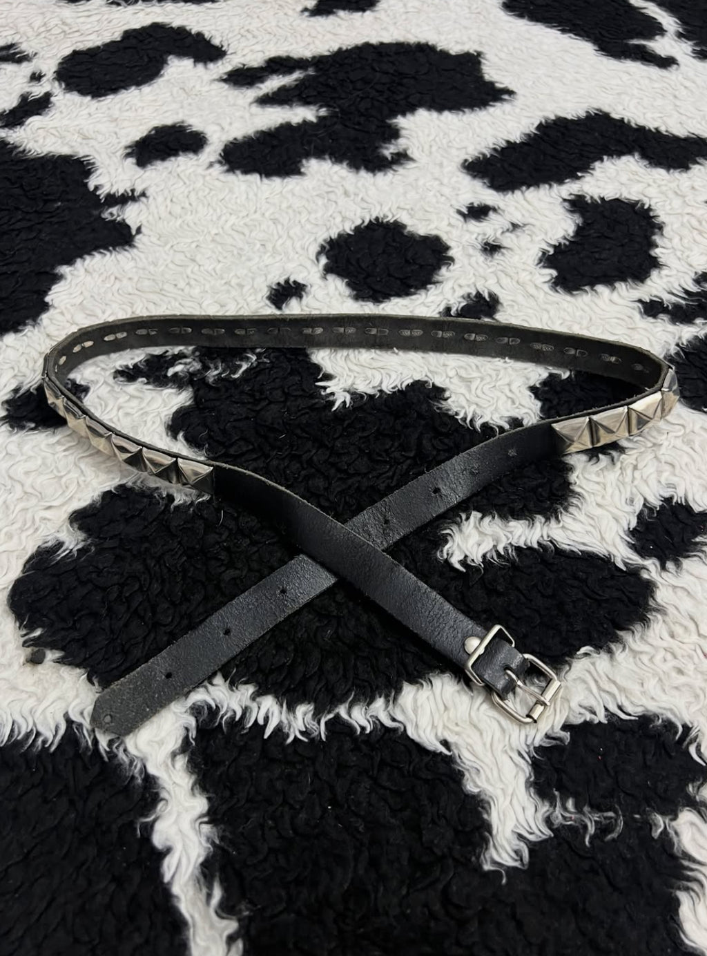 Studded Narrow Black Belt