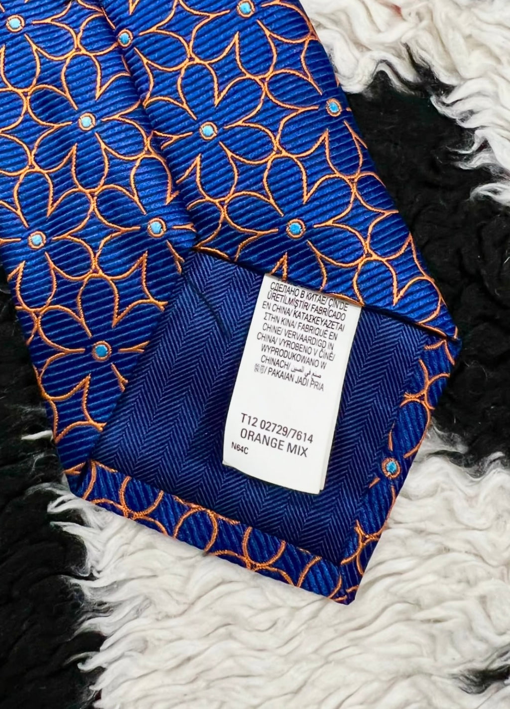 Blue & Orange Floral Tie