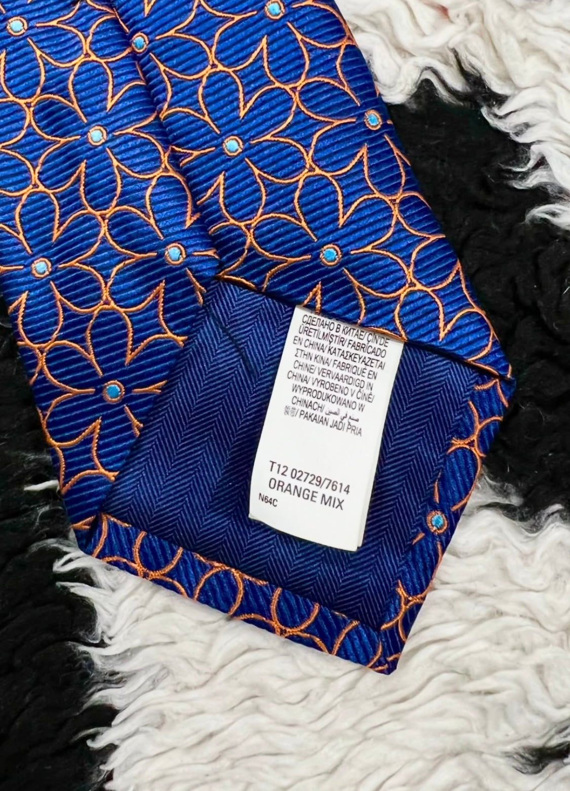 Blue & Orange Floral Tie