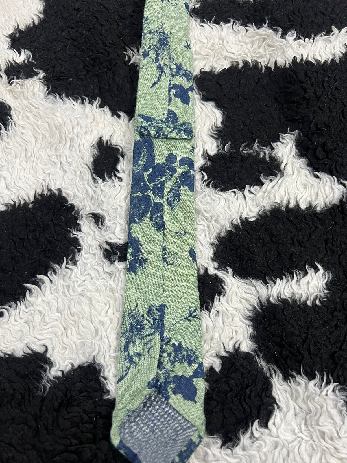 Green & Blue Floral Narrow Tie