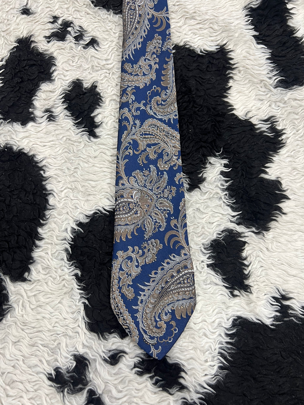 Paolo Vincente Blue Paisley Embroidered Tie