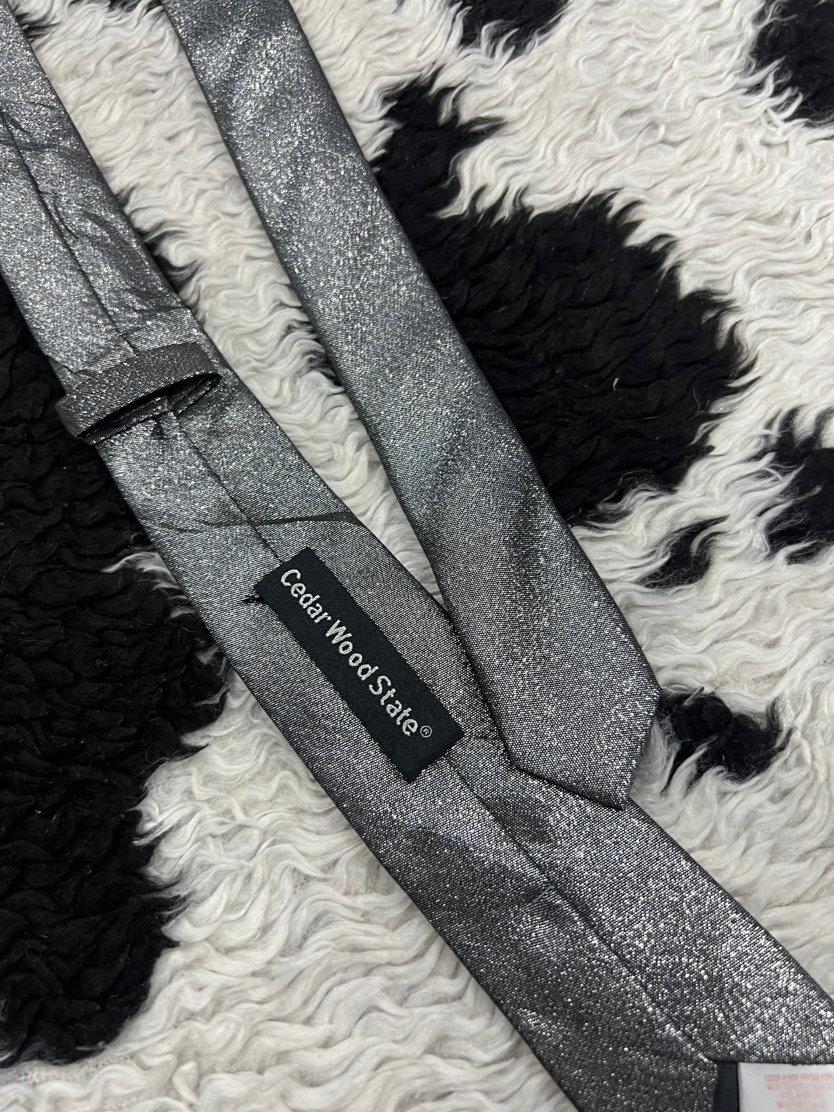 Cedar Woodstate Shining Silver Narrow Tie