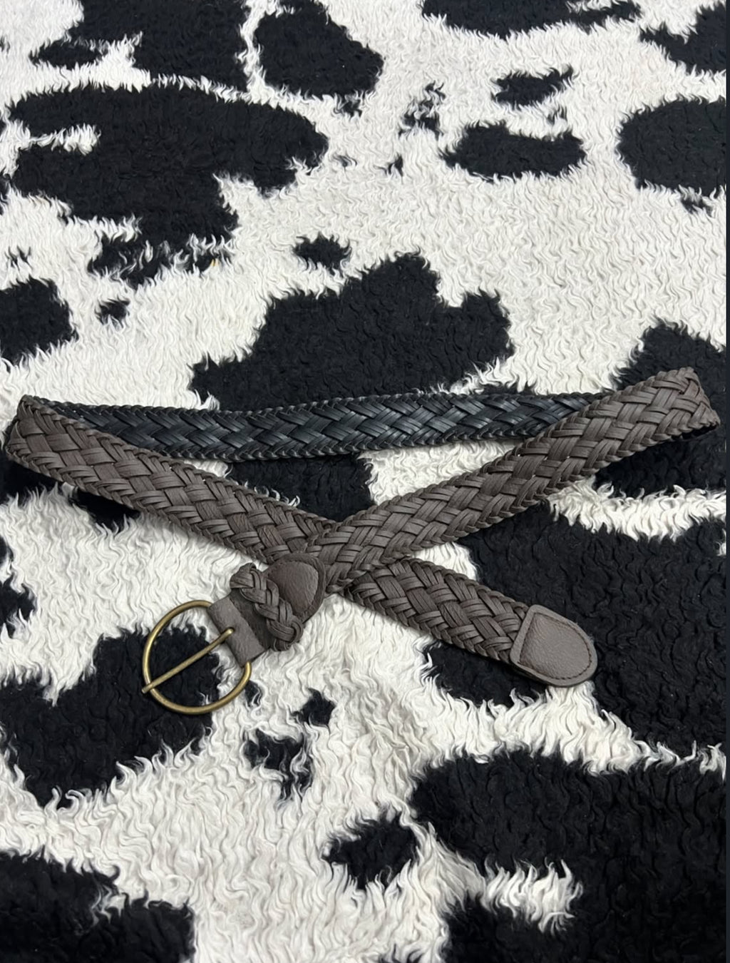 Braided Brown Elastic Belt