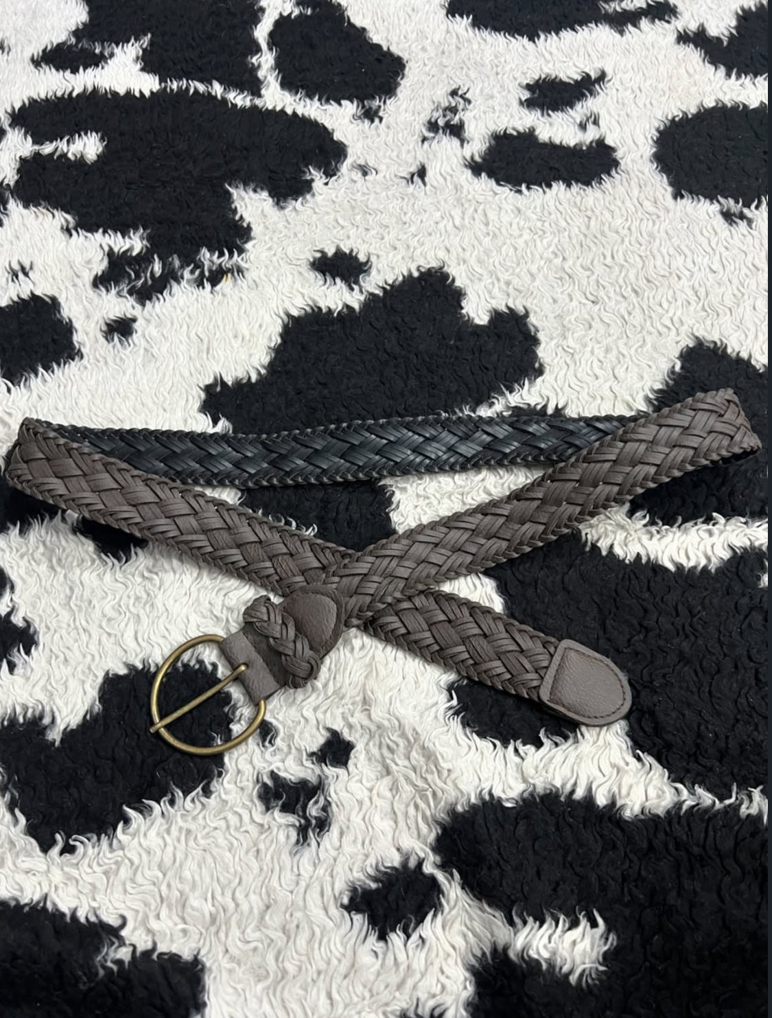 Braided Brown Elastic Belt