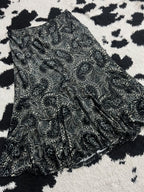 Floral Paisley Velvet Long Skirt