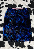 Black, Purple & Blue Abstract Velvet Skirt