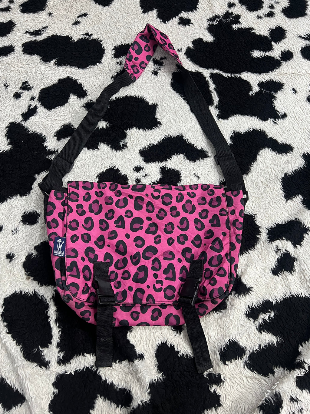 Pink & Black Cheetah Print Messenger Bag