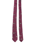 Narrow Embroidered Pheasants Tie