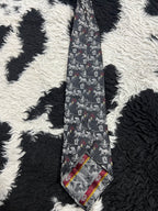 Carriage Embroidered Narrow Tie