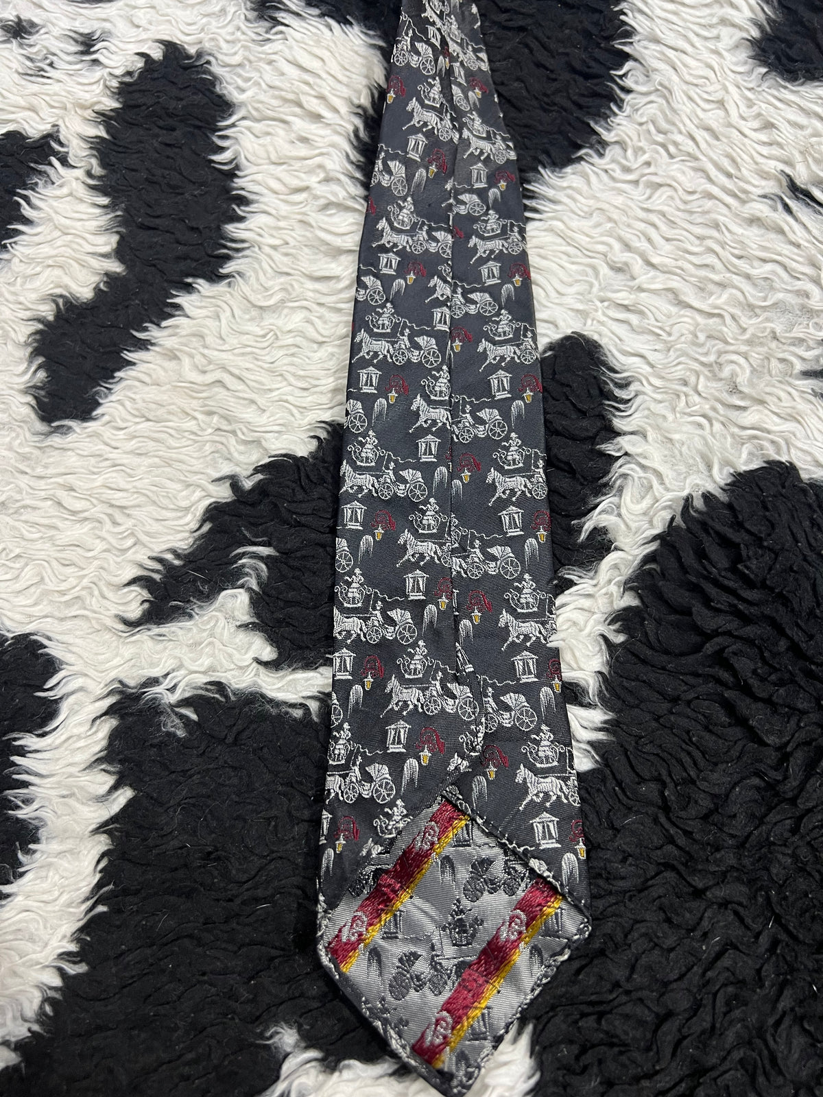 Carriage Embroidered Narrow Tie