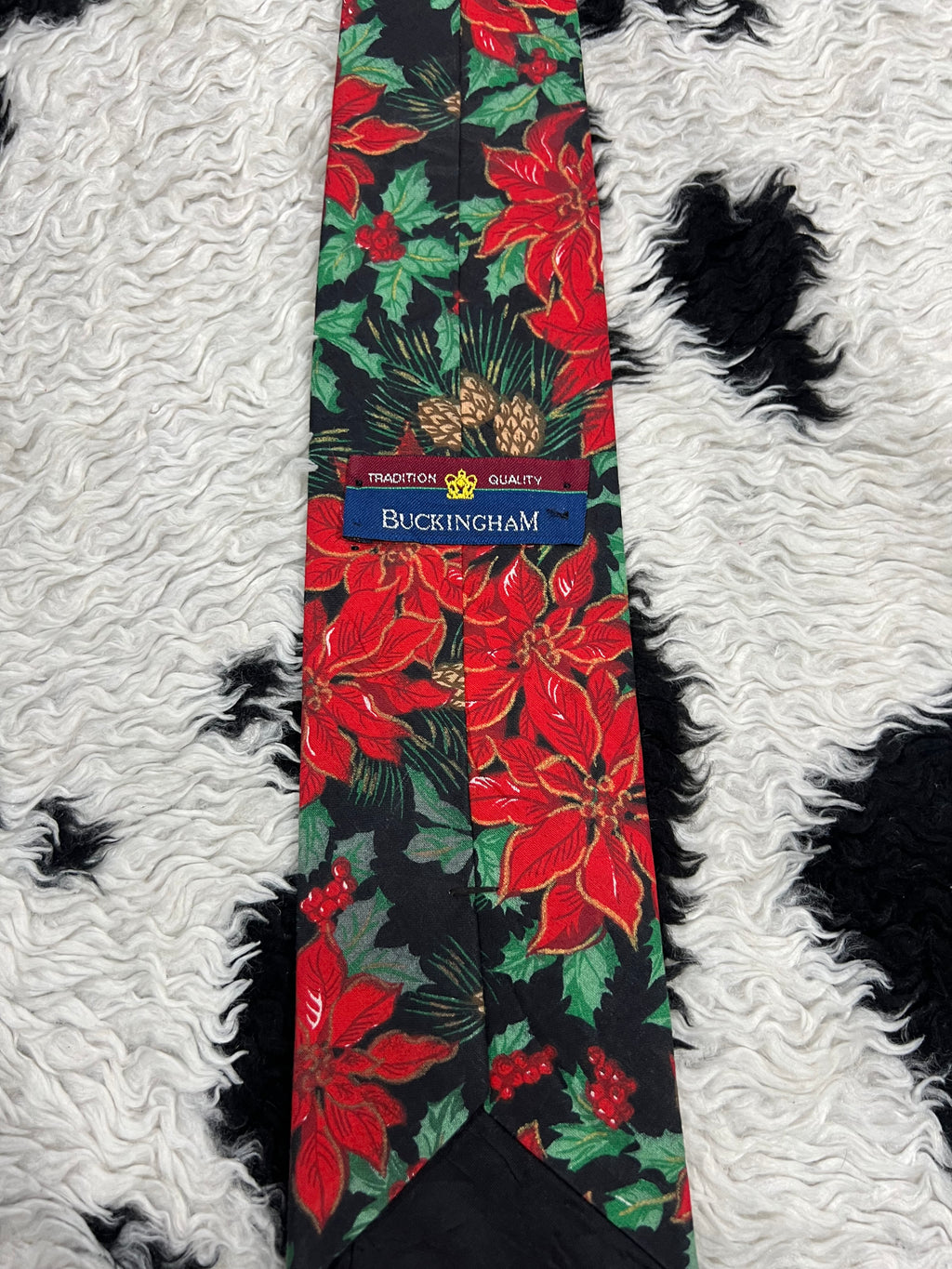 Buckingham Black & Red Floral Tie