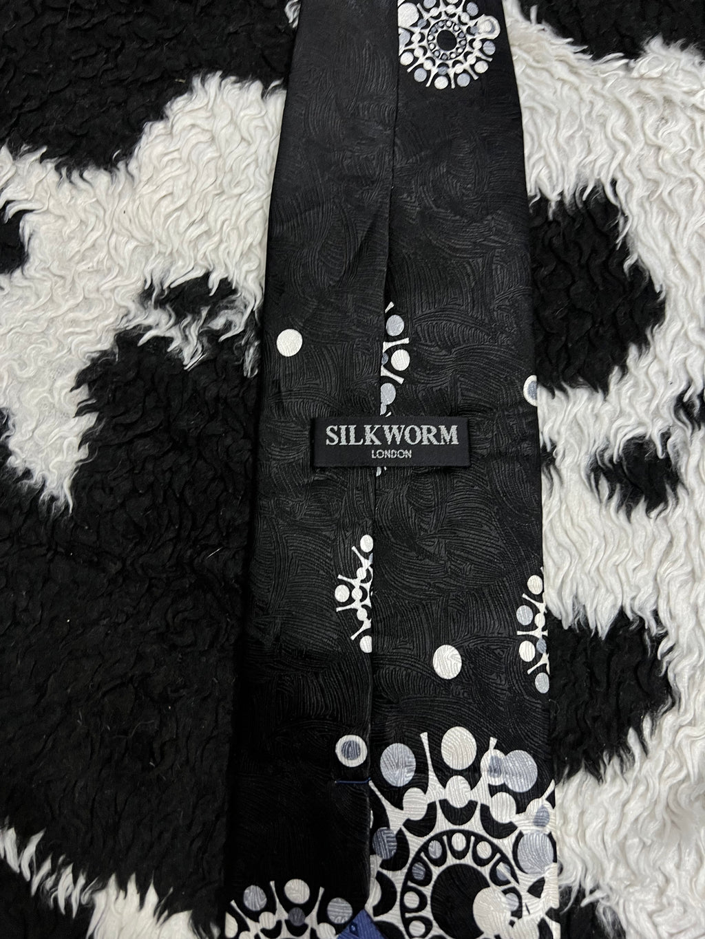 Silk Worm Black Floral Tie