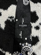 Silk Worm Black Floral Tie