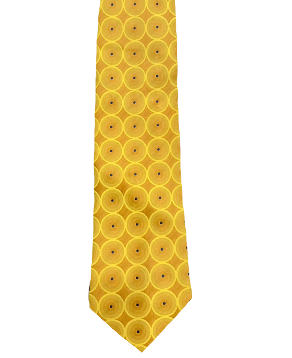 Yellow Embroidered Circles Tie