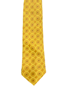 Yellow Embroidered Circles Tie