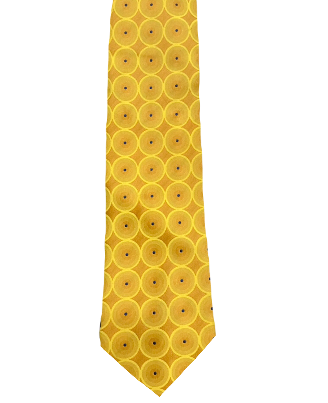 Yellow Embroidered Circles Tie