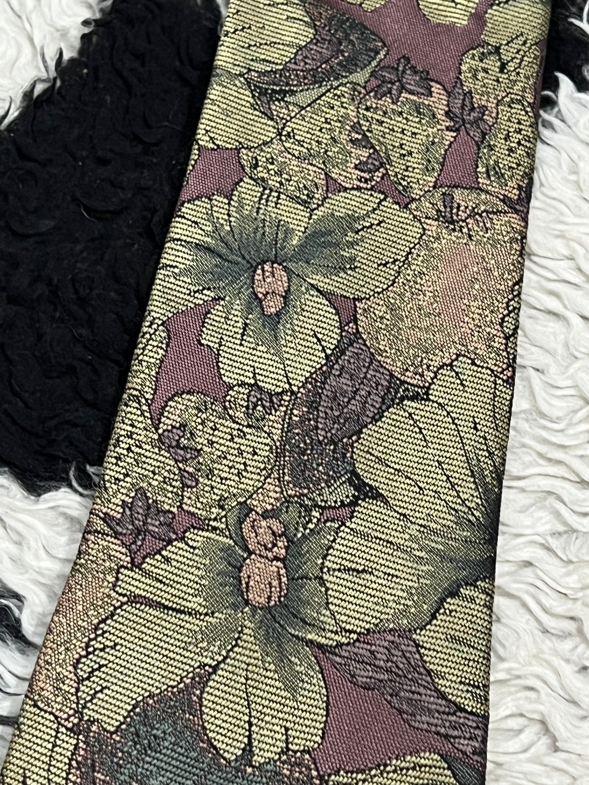 Rapp Fully Embroidered Flowers & Fruits Tie