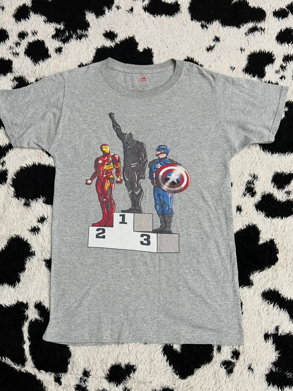 Marvel Black Panther Power, Captain America, Iron Man Tee (Medium/Large)