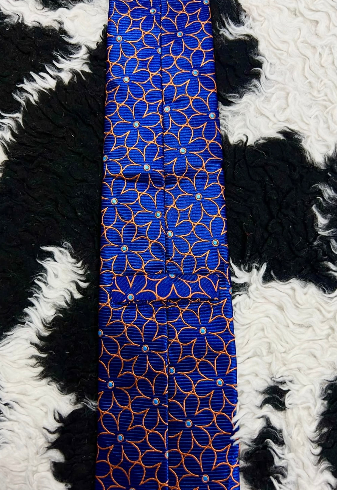 Blue & Orange Floral Tie