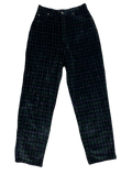 Blue & Green Plaid Velvet Pants (Waist 28)