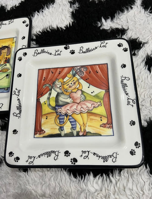 Ballerina Cat Ceramic Plate
