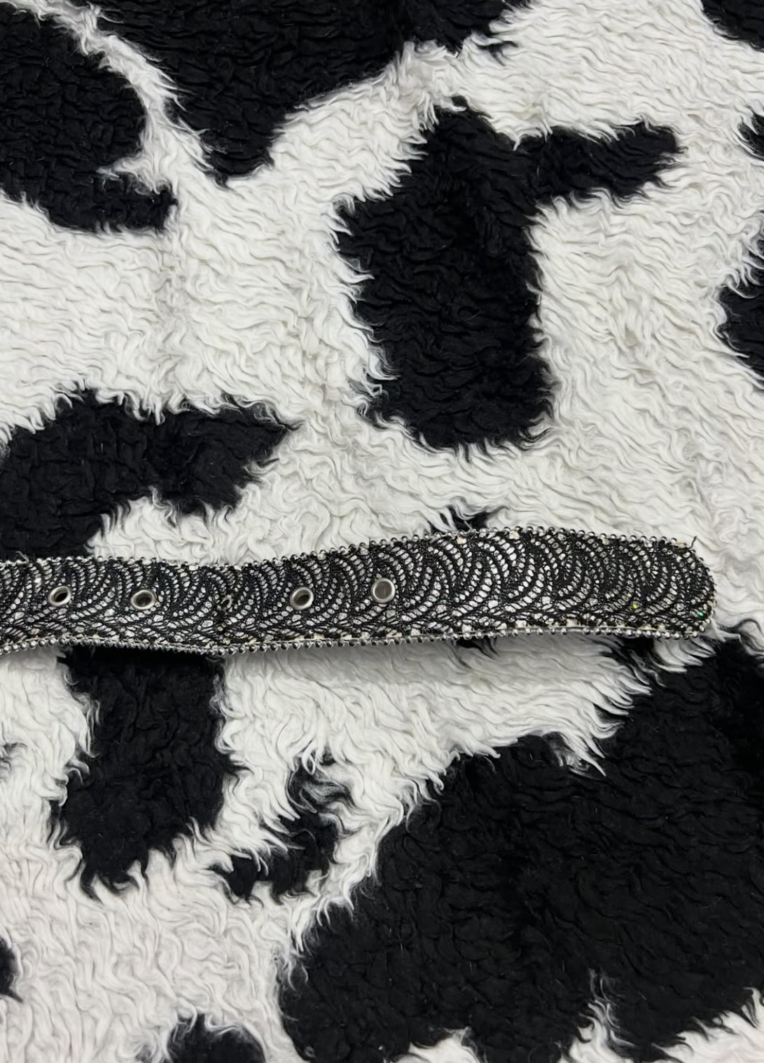 Black Laced Glitter Belt
