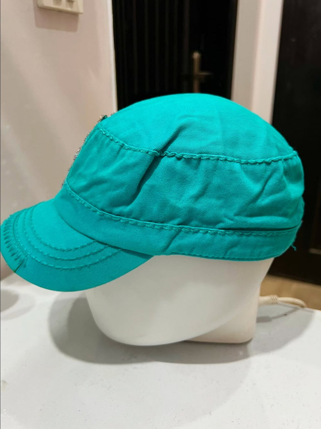 Y2K Floral Teal Cap